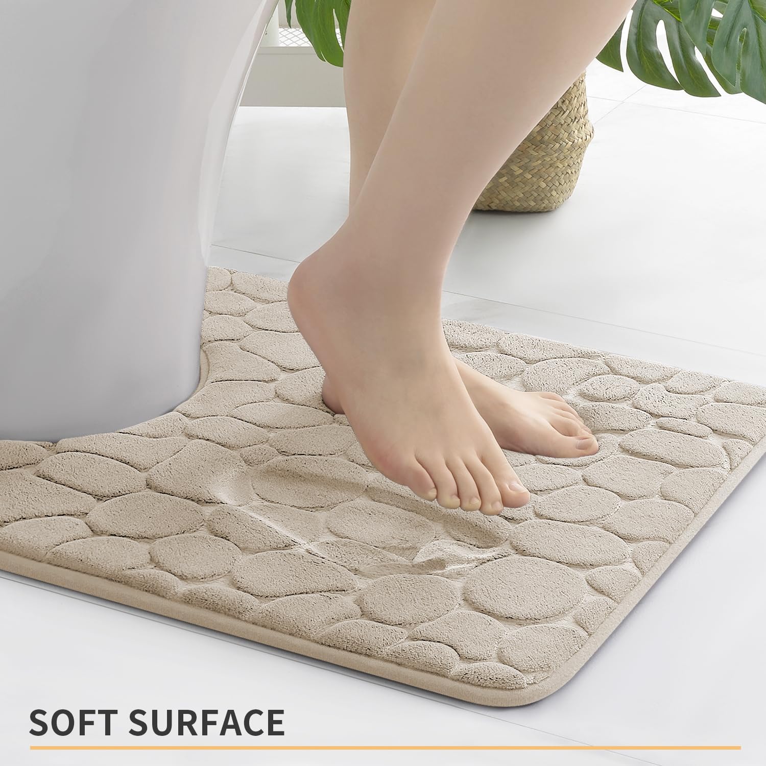 Memory Foam Bath Mat Cobblestone Bathroom Rugs Super Water Absorbent Bath Mats - Bild 84 von 114