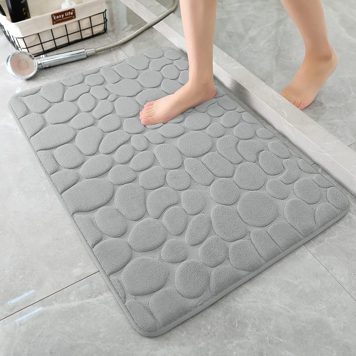 Memory Foam Bath Mat Cobblestone Bathroom Rugs Super Water Absorbent Bath Mats - Bild 85 von 114