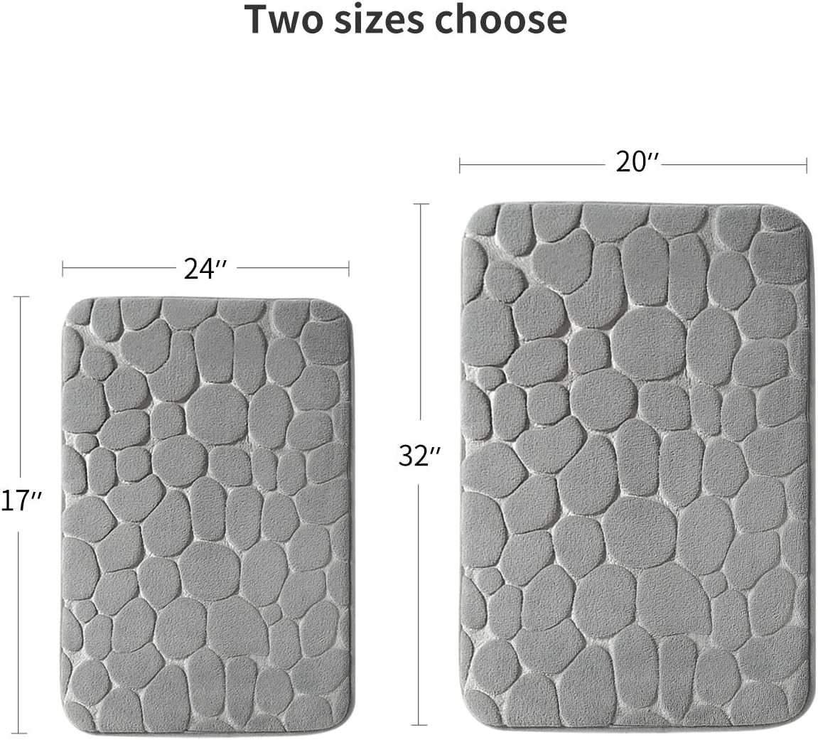Memory Foam Bath Mat Cobblestone Bathroom Rugs Super Water Absorbent Bath Mats - Bild 86 von 114