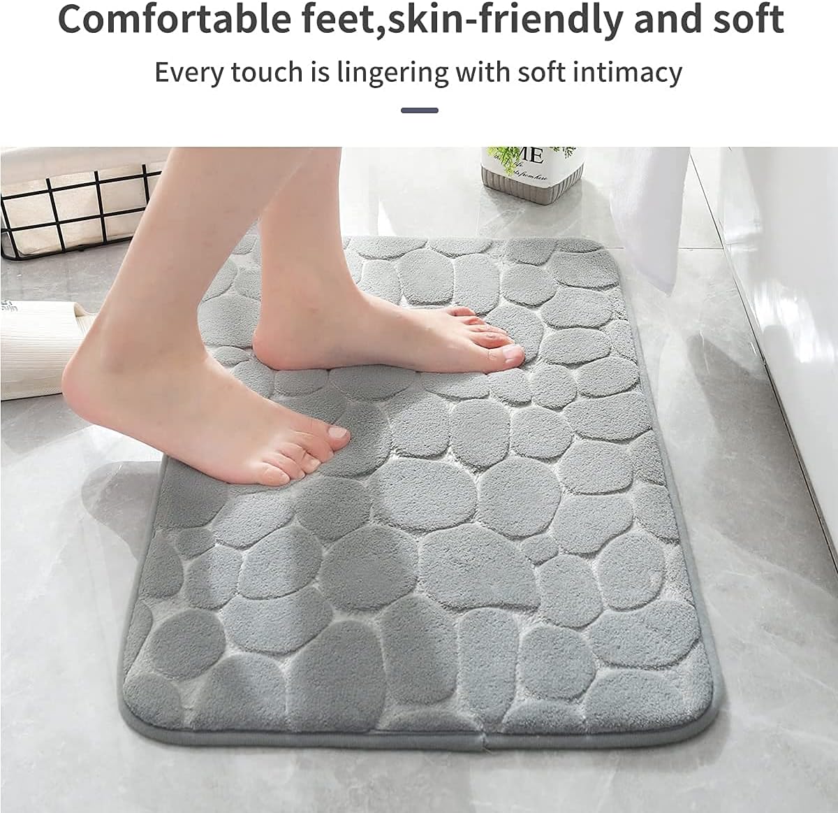Memory Foam Bath Mat Cobblestone Bathroom Rugs Super Water Absorbent Bath Mats - Bild 87 von 114
