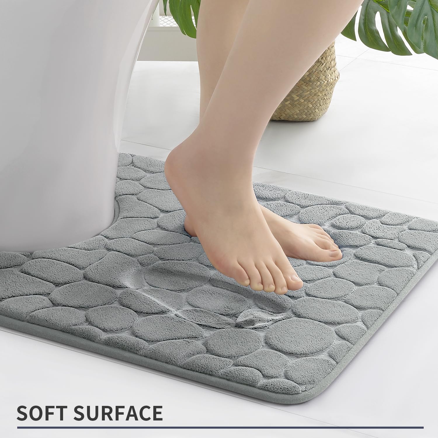 Memory Foam Bath Mat Cobblestone Bathroom Rugs Super Water Absorbent Bath Mats - Bild 95 von 114