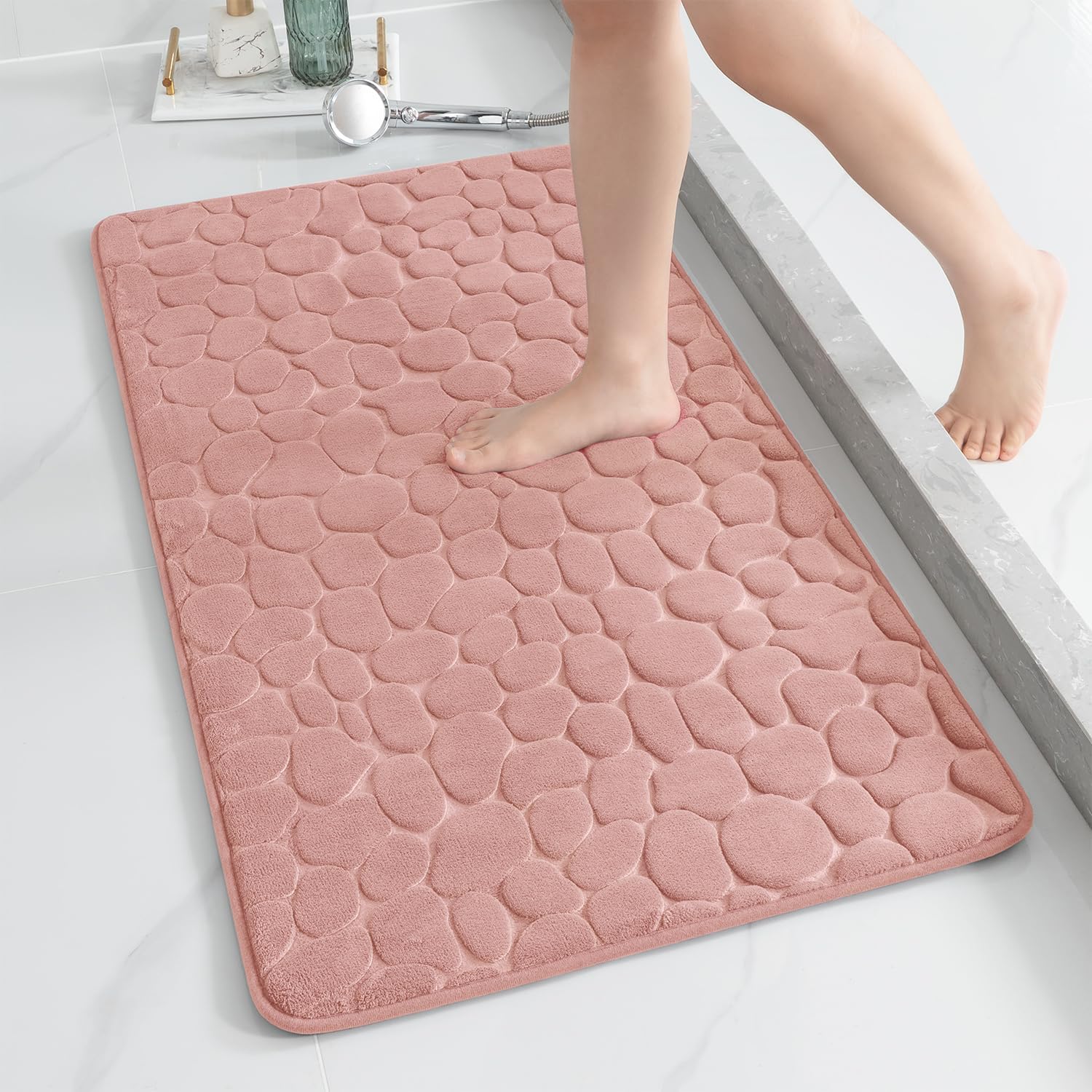 Memory Foam Bath Mat Cobblestone Bathroom Rugs Super Water Absorbent Bath Mats - Bild 97 von 114
