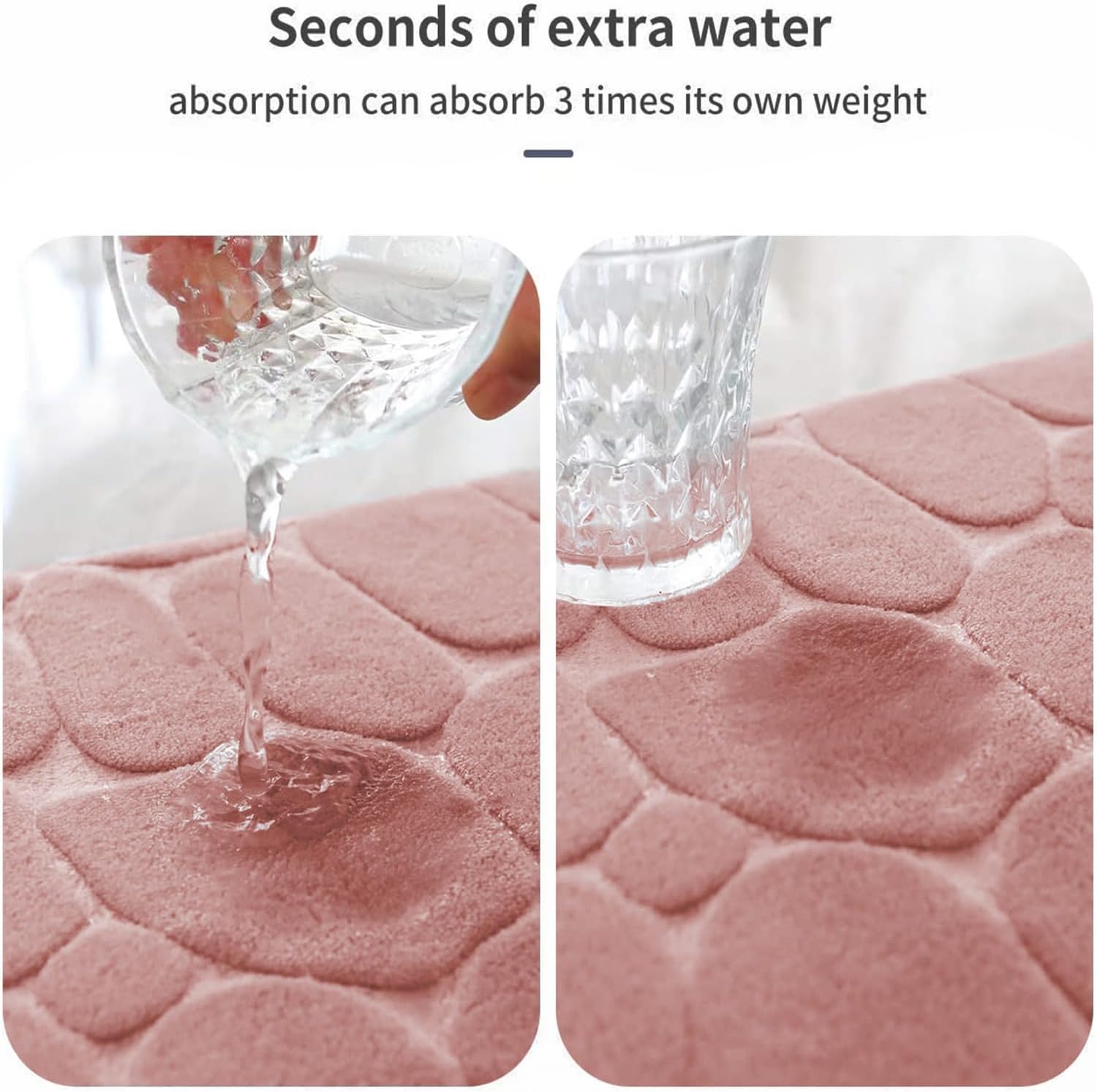 Memory Foam Bath Mat Cobblestone Bathroom Rugs Super Water Absorbent Bath Mats - Bild 99 von 114