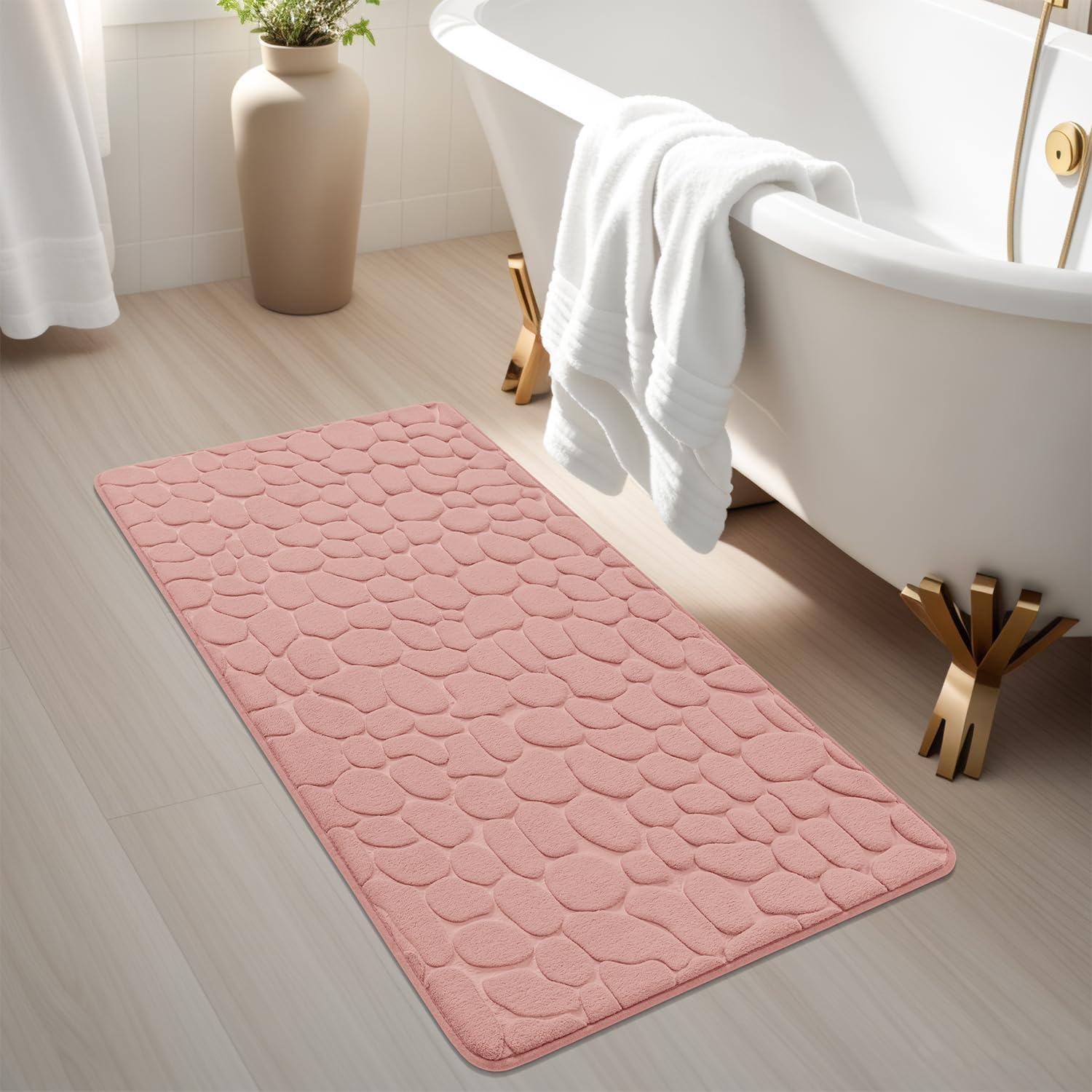 Memory Foam Bath Mat Cobblestone Bathroom Rugs Super Water Absorbent Bath Mats - Bild 102 von 114