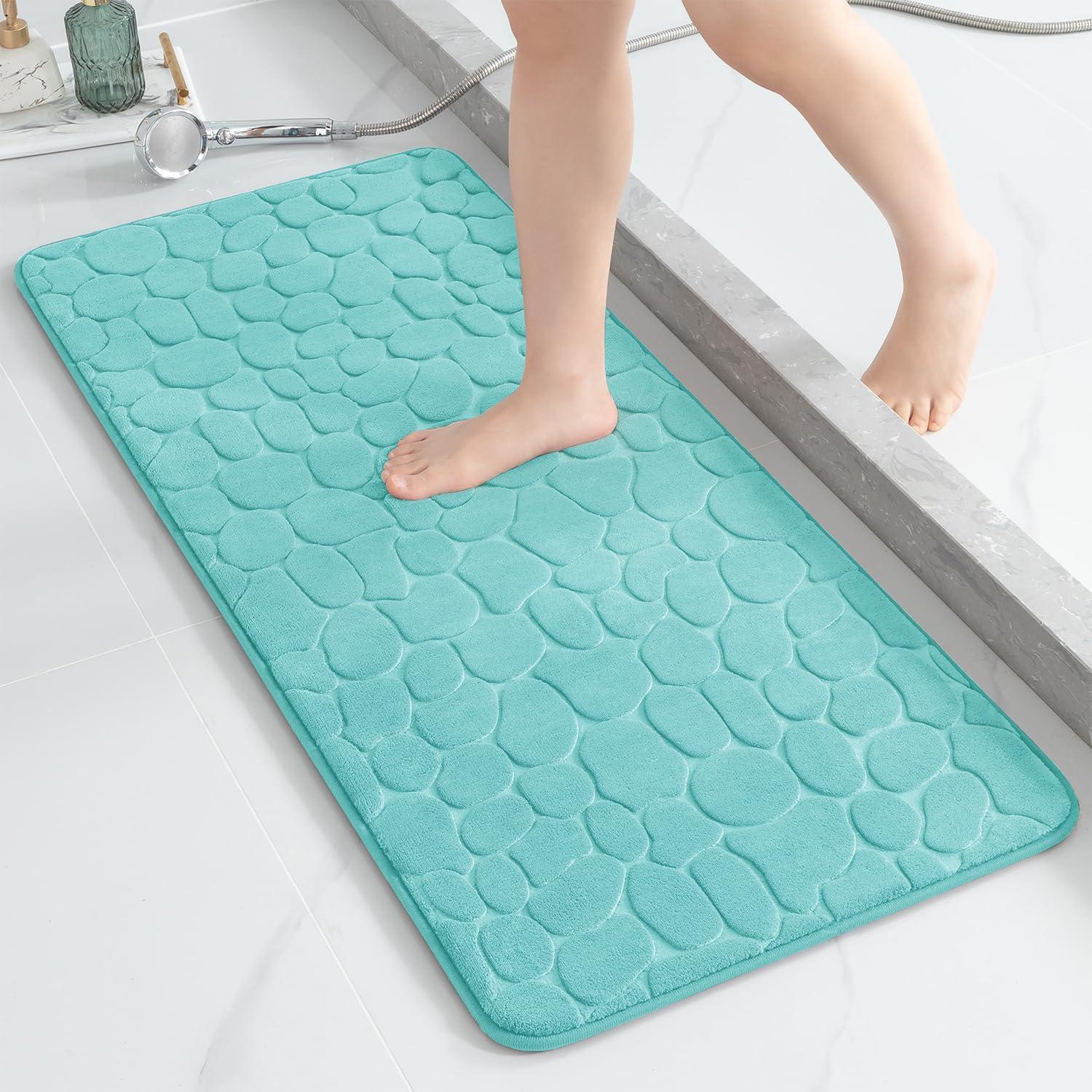 Memory Foam Bath Mat Cobblestone Bathroom Rugs Super Water Absorbent Bath Mats - Bild 103 von 114