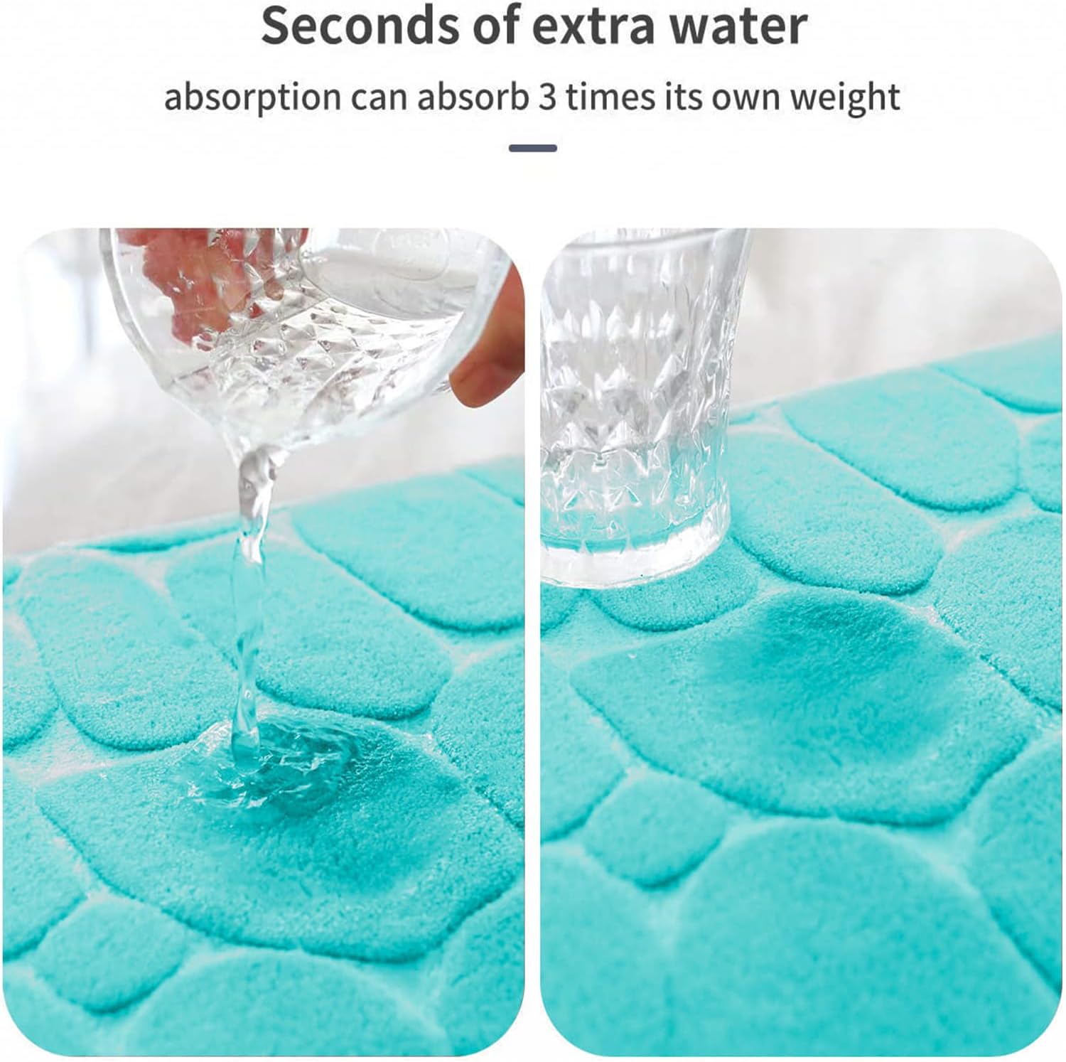 Memory Foam Bath Mat Cobblestone Bathroom Rugs Super Water Absorbent Bath Mats - Bild 105 von 114