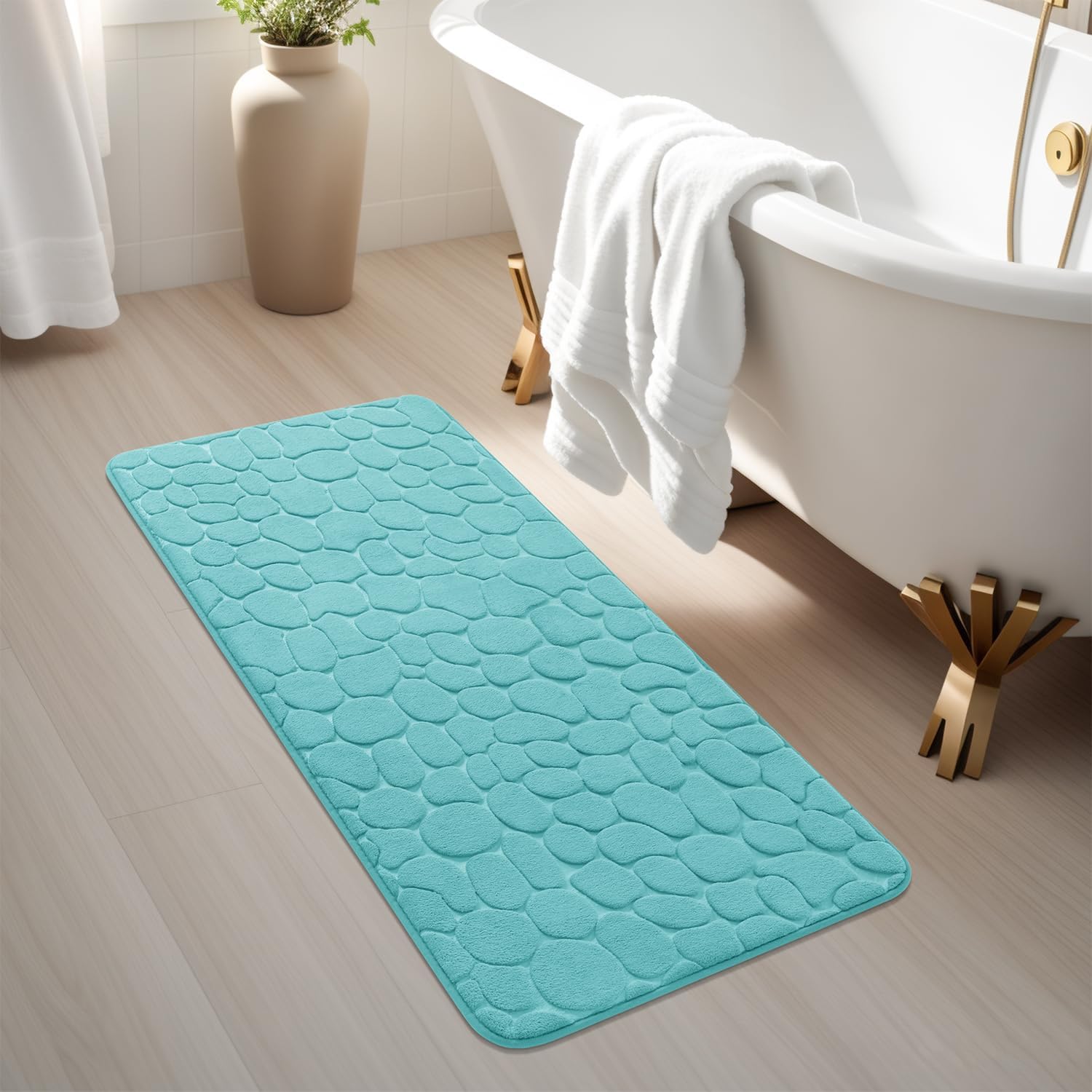 Memory Foam Bath Mat Cobblestone Bathroom Rugs Super Water Absorbent Bath Mats - Bild 108 von 114