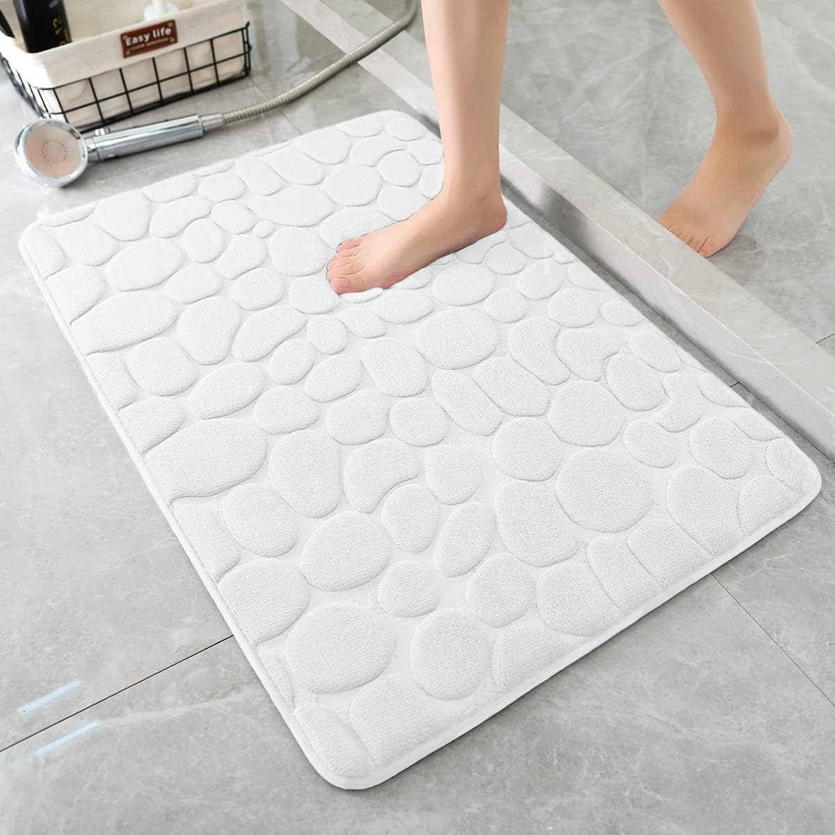 Memory Foam Bath Mat Cobblestone Bathroom Rugs Super Water Absorbent Bath Mats - Bild 109 von 114