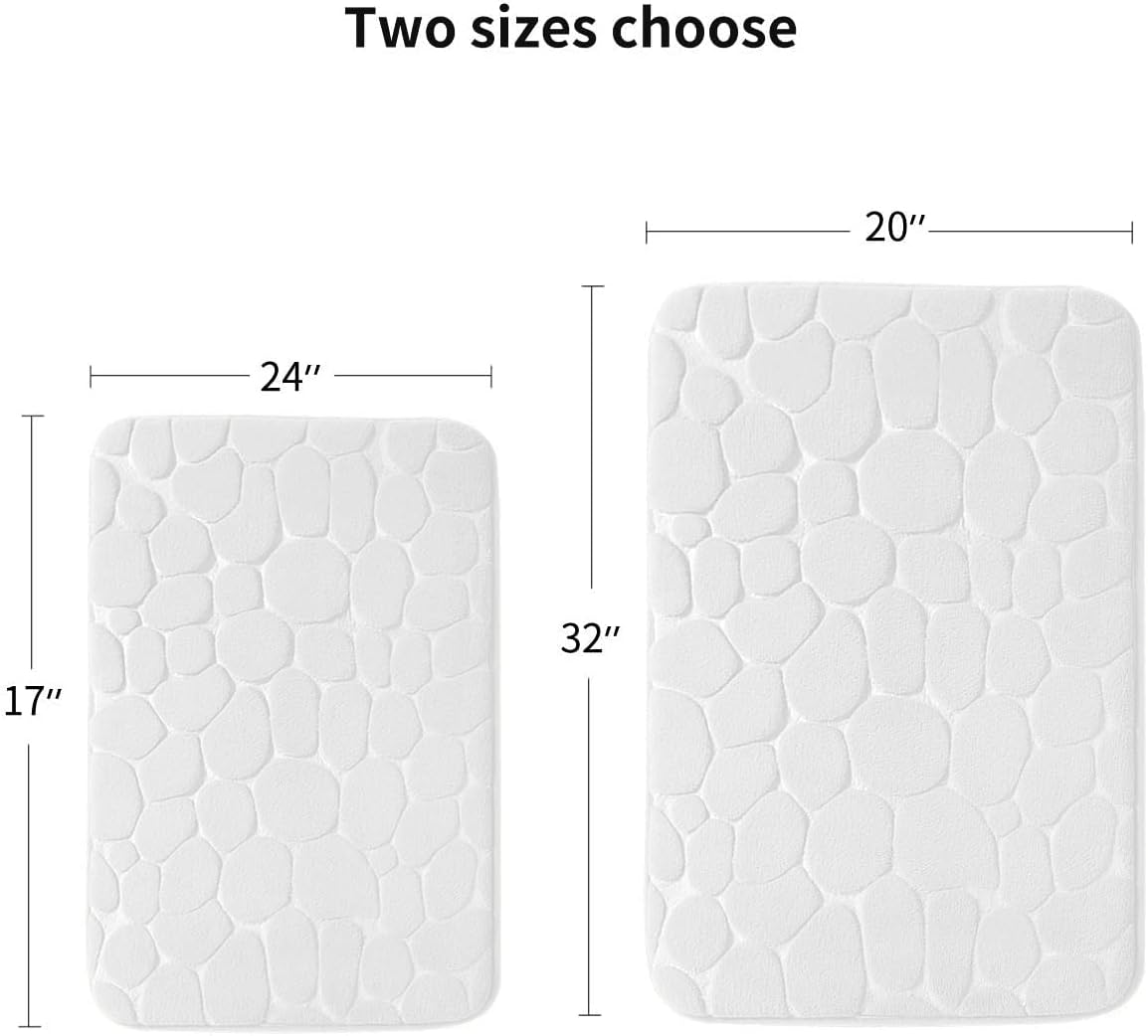 Memory Foam Bath Mat Cobblestone Bathroom Rugs Super Water Absorbent Bath Mats - Bild 110 von 114