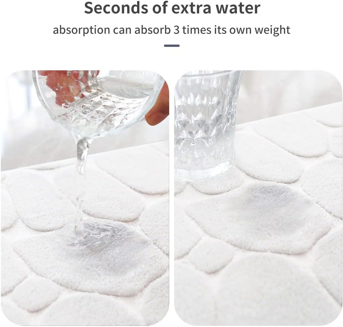 Memory Foam Bath Mat Cobblestone Bathroom Rugs Super Water Absorbent Bath Mats - Bild 112 von 114