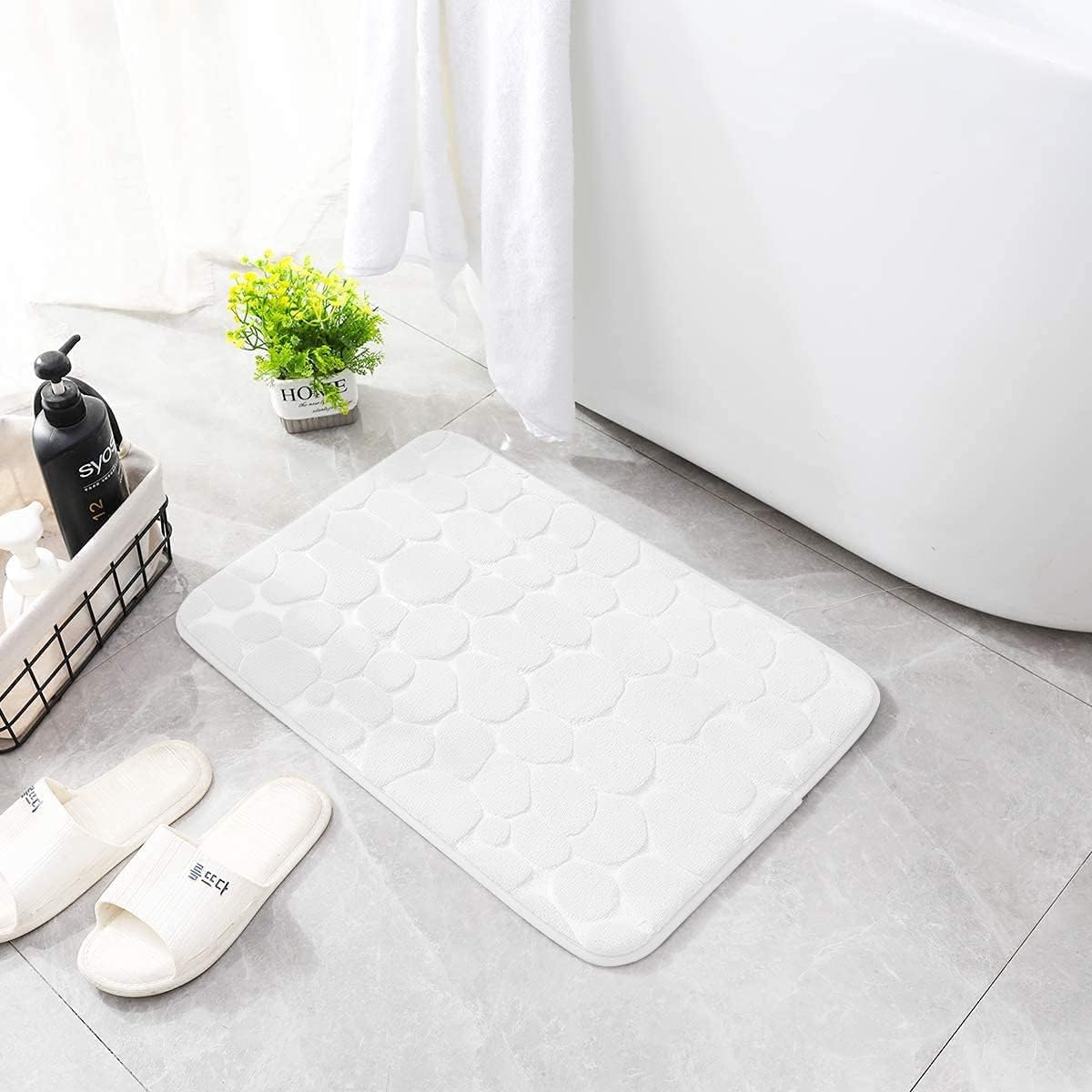 Memory Foam Bath Mat Cobblestone Bathroom Rugs Super Water Absorbent Bath Mats - Bild 114 von 114