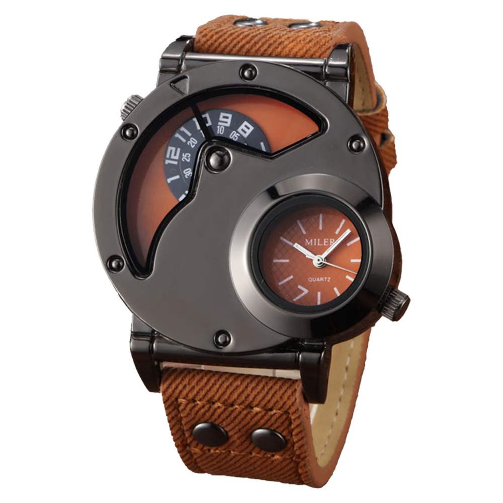 Fashion Men Wrist Watches Dual Movement Design Birthday Gift for Dad Son Husband