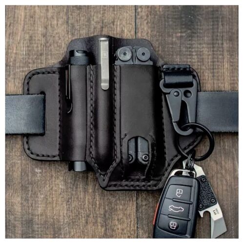 PU Leather man Sheath Multitool With Pen Holder Sheath EDC Pocket Organizer
