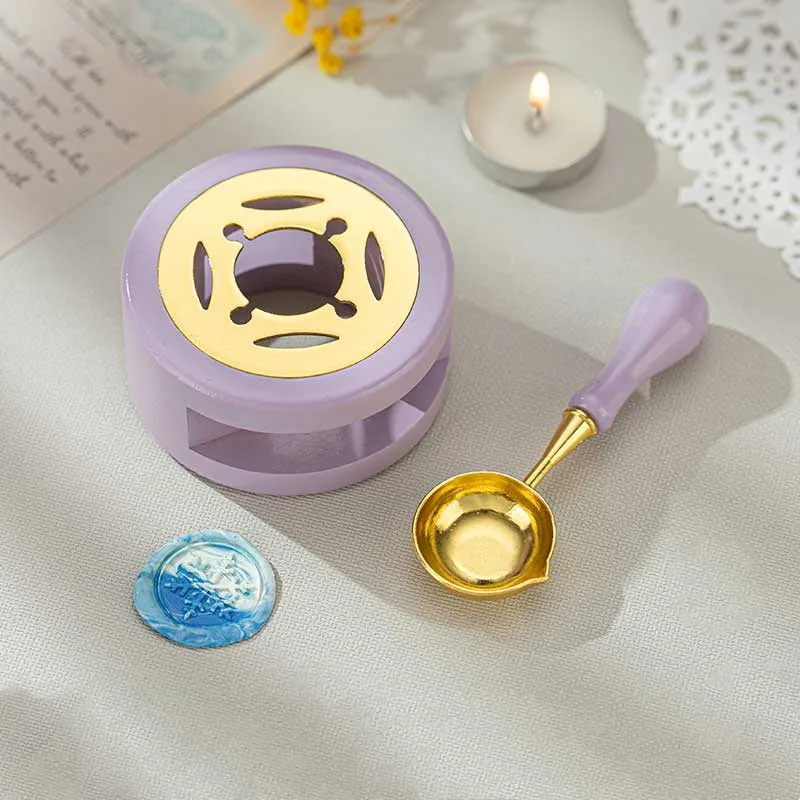 Retro Wax Seal Stamp Warmer Furnace Stove Pot Melting Spoon Kit Stamp Tool UK