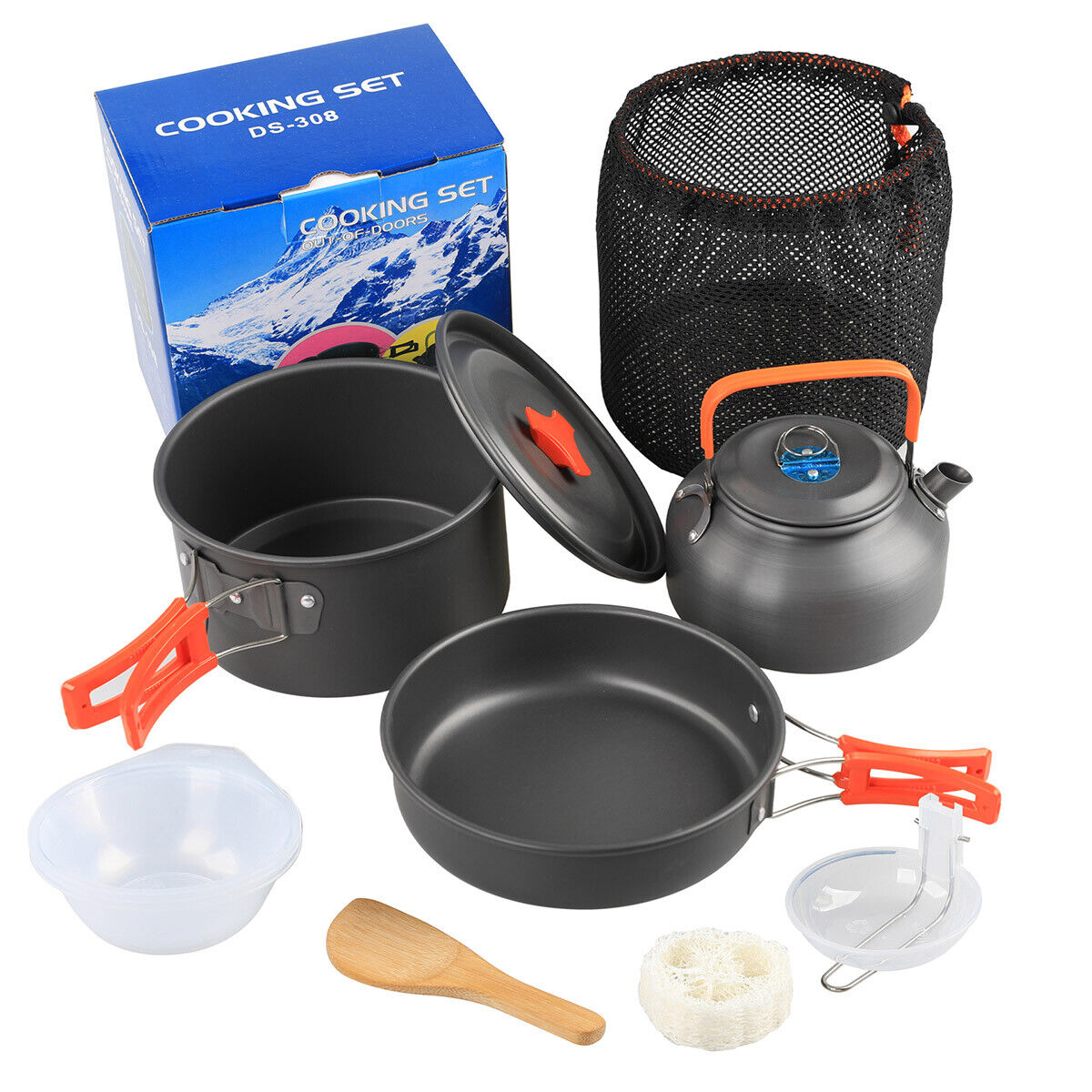 Lightweight Camping Cookware Set Outdoor Cooking Gear Portable Travel Cook Set - Picture 14 of 14