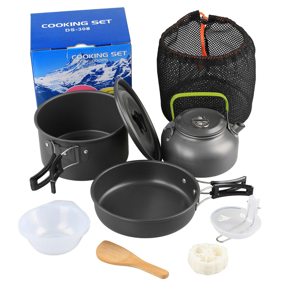 Lightweight Camping Cookware Set Outdoor Cooking Gear Portable Travel Cook Set - Picture 13 of 14
