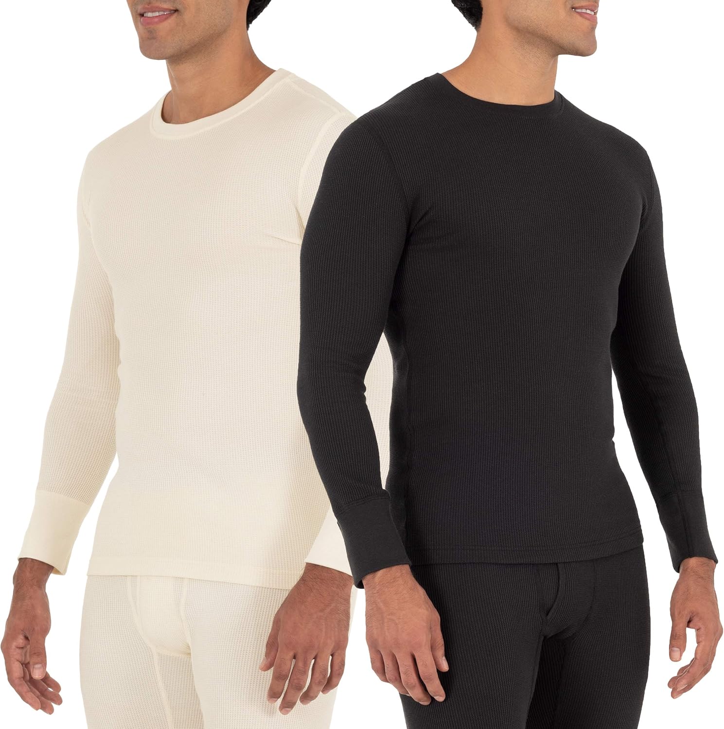 Men's Recycled Waffle Thermal Underwear Crew Top (1 and 2 Packs) - Picture 27 of 31