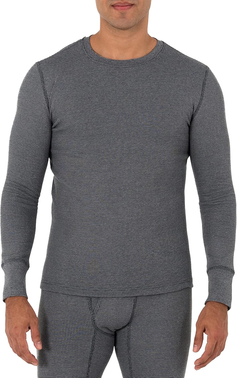 Men's Recycled Waffle Thermal Underwear Crew Top (1 and 2 Packs) - Picture 29 of 31
