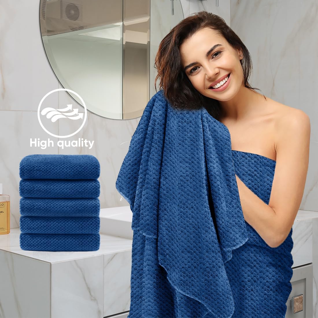 30 x 60 In Pack of 4 Bath Towel Set Large Microfiber Bath Towels for Daily Use - Bild 29 von 63