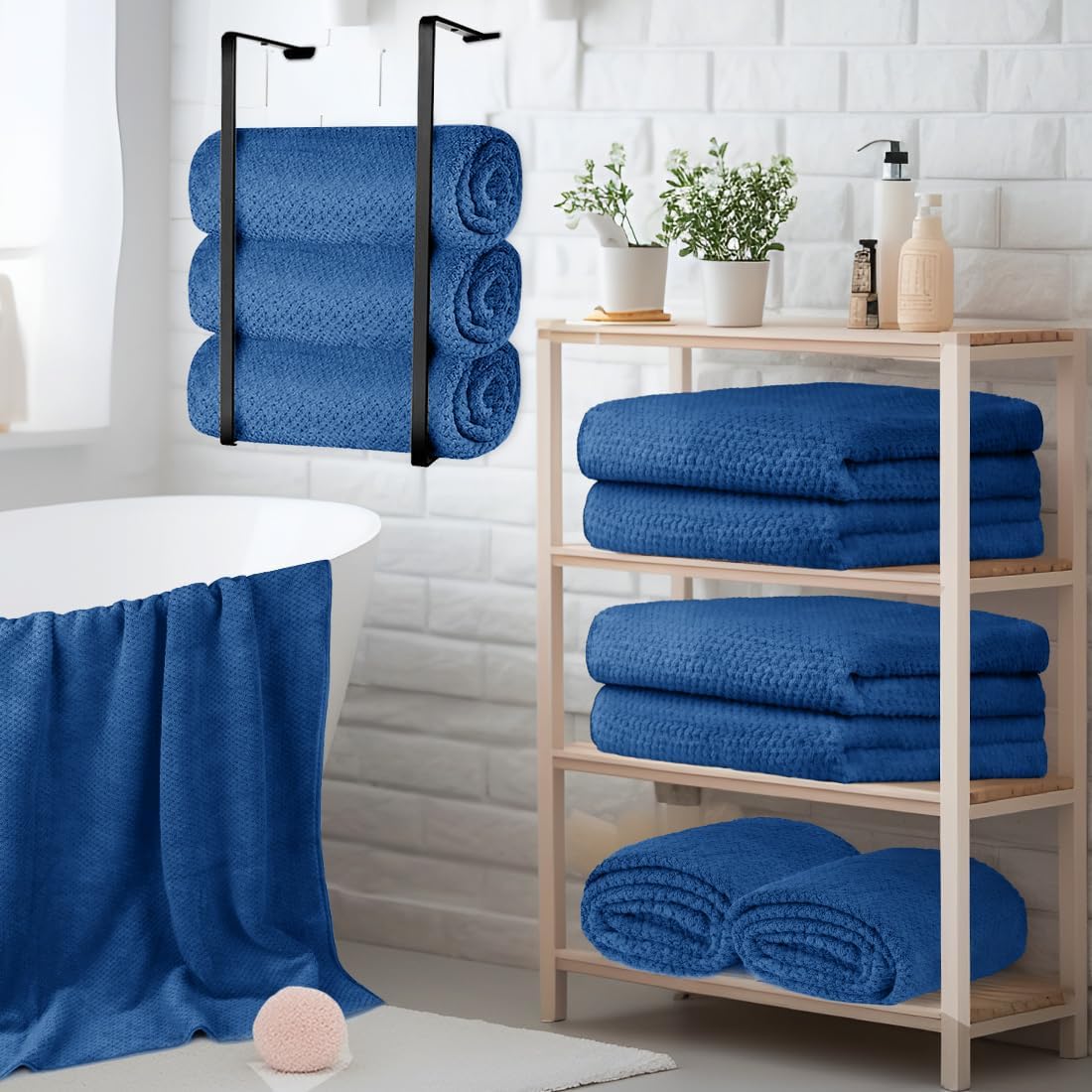 30 x 60 In Pack of 4 Bath Towel Set Large Microfiber Bath Towels for Daily Use - Bild 30 von 63