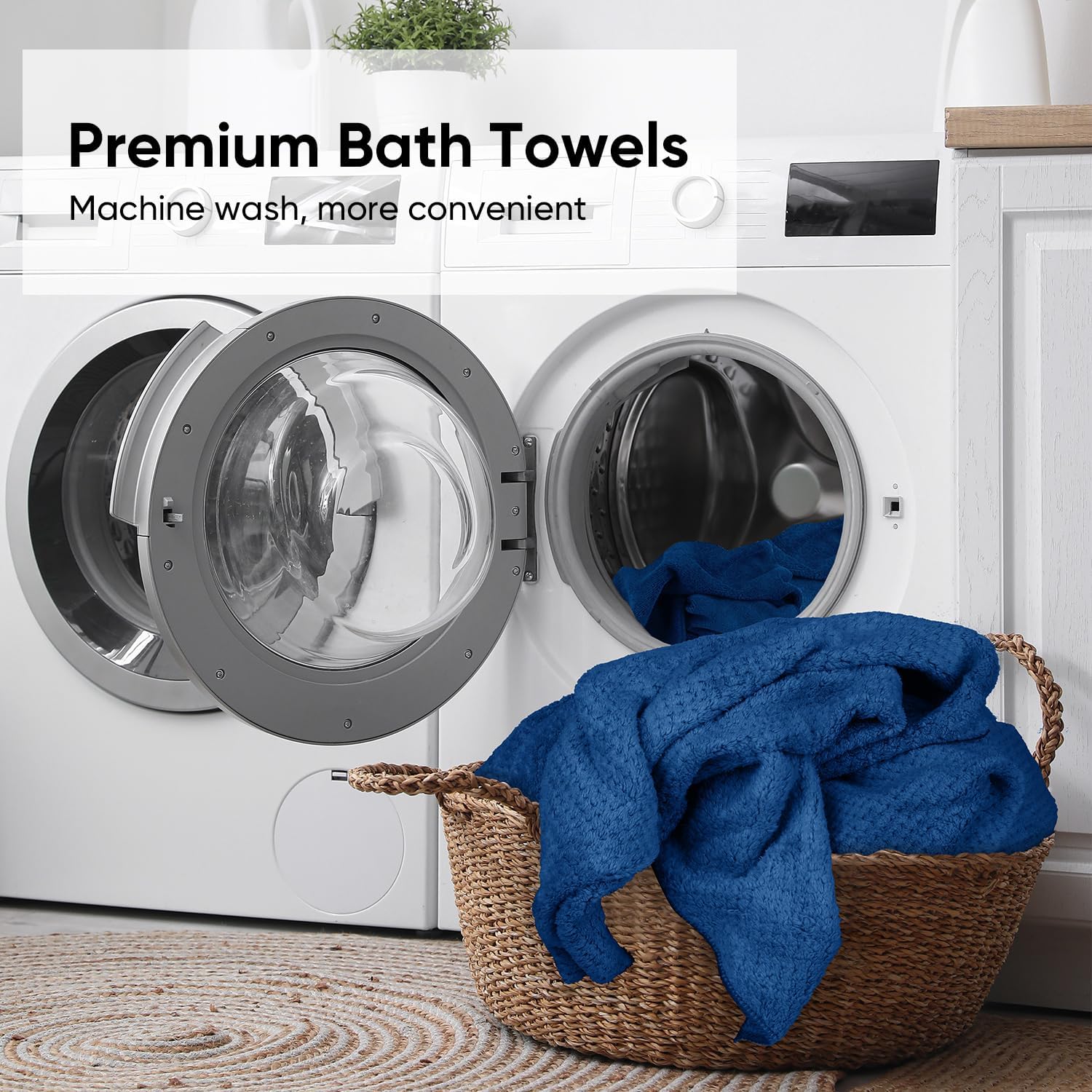 30 x 60 In Pack of 4 Bath Towel Set Large Microfiber Bath Towels for Daily Use - Bild 31 von 63