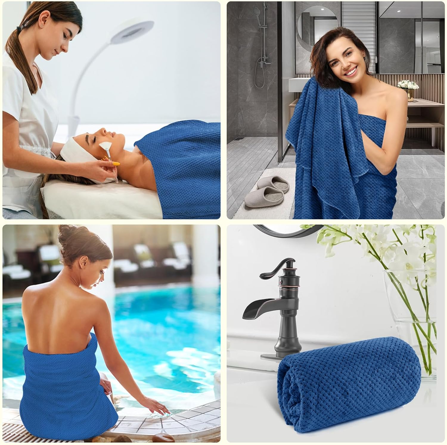 30 x 60 In Pack of 4 Bath Towel Set Large Microfiber Bath Towels for Daily Use - Bild 32 von 63