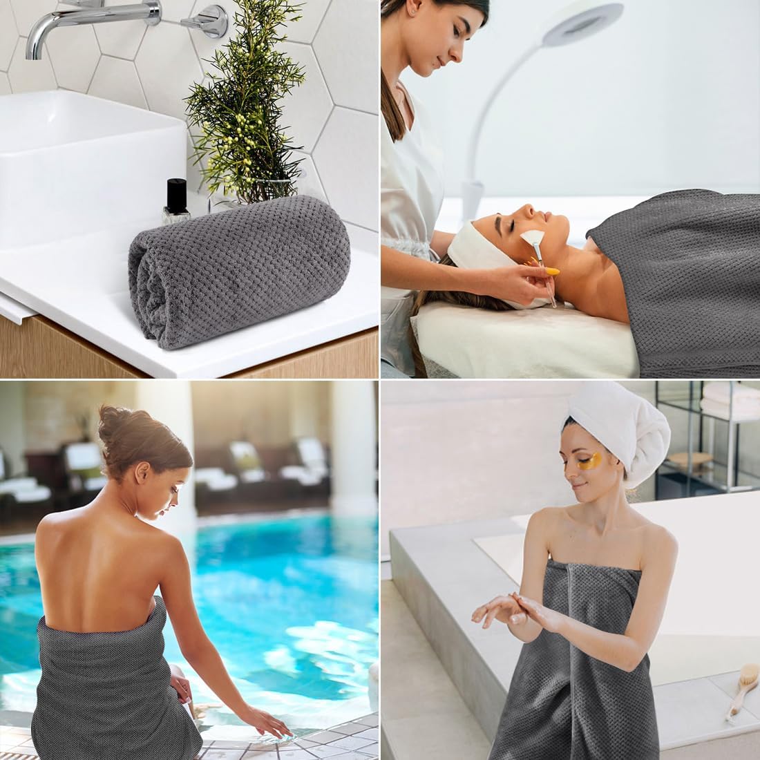 30 x 60 In Pack of 4 Bath Towel Set Large Microfiber Bath Towels for Daily Use - Bild 39 von 63