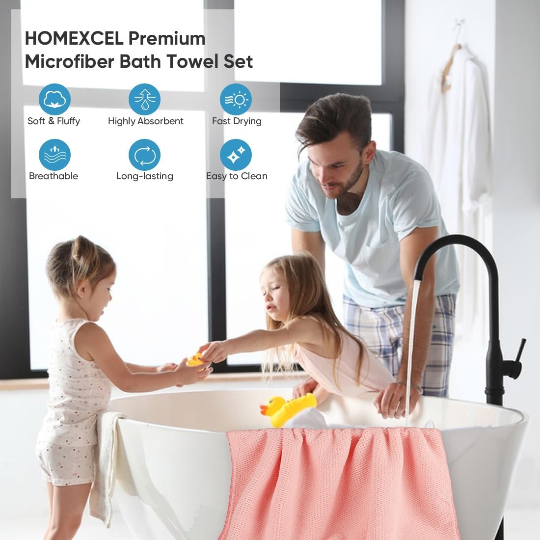 30 x 60 In Pack of 4 Bath Towel Set Large Microfiber Bath Towels for Daily Use - Bild 47 von 63