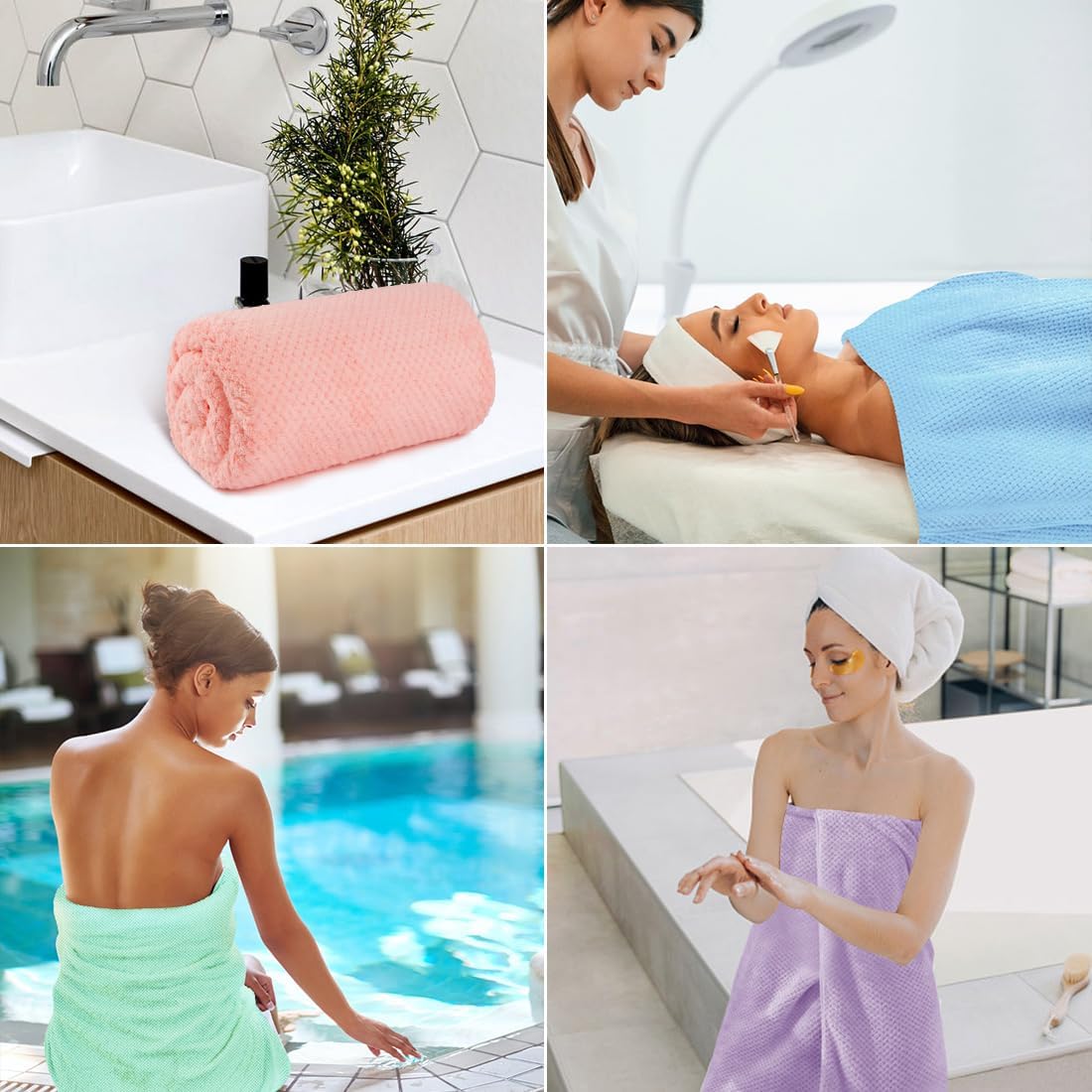 30 x 60 In Pack of 4 Bath Towel Set Large Microfiber Bath Towels for Daily Use - Bild 52 von 63