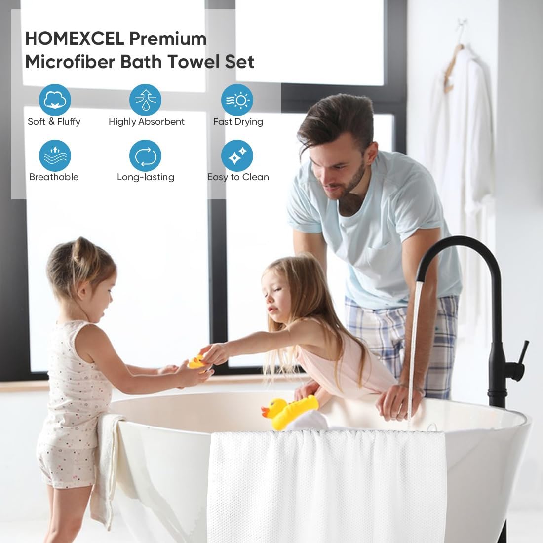 30 x 60 In Pack of 4 Bath Towel Set Large Microfiber Bath Towels for Daily Use - Bild 59 von 63