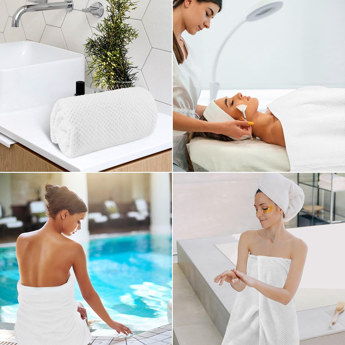 30 x 60 In Pack of 4 Bath Towel Set Large Microfiber Bath Towels for Daily Use - Bild 63 von 63