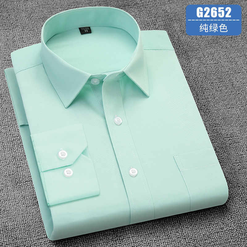 Long Sleeve Shirt Men's Workwear Blouse Business Casual Anti-wrinkle Shirt Tops - Picture 17 of 22