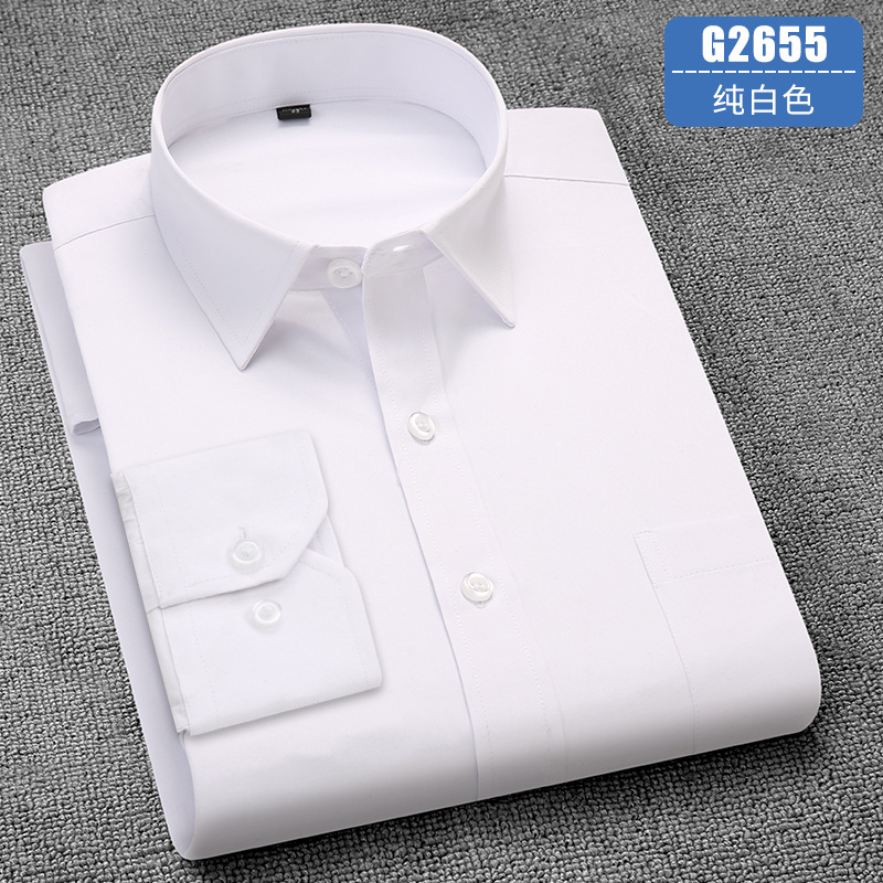 Long Sleeve Shirt Men's Workwear Blouse Business Casual Anti-wrinkle Shirt Tops - Picture 19 of 22