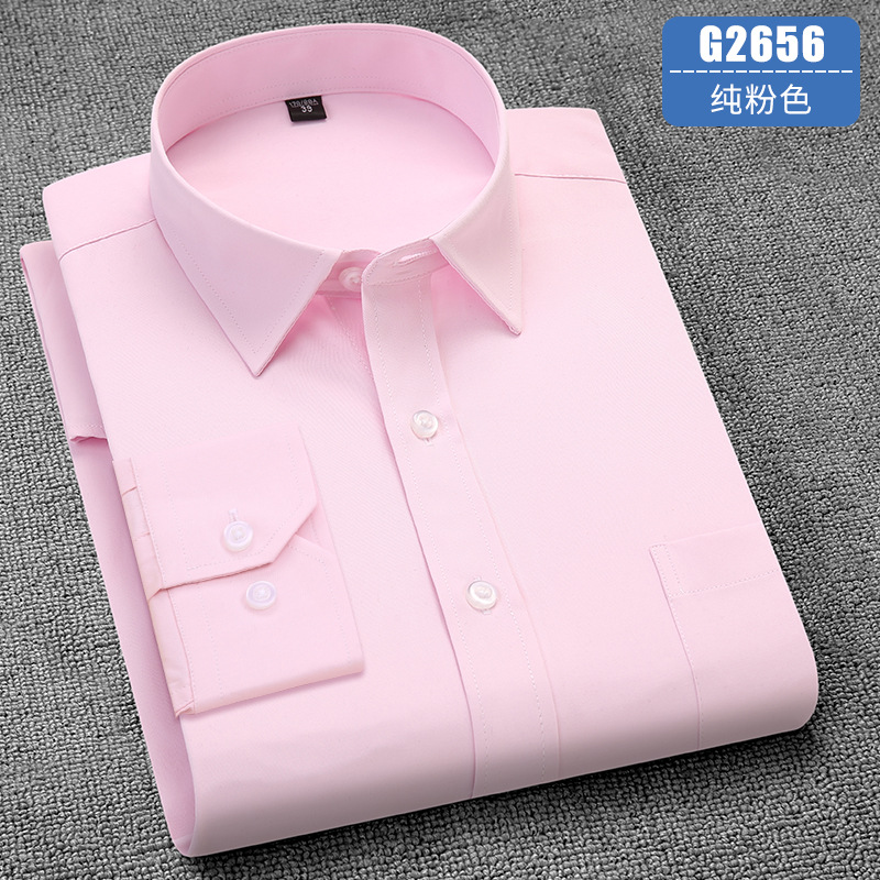 Long Sleeve Shirt Men's Workwear Blouse Business Casual Anti-wrinkle Shirt Tops - Picture 20 of 22