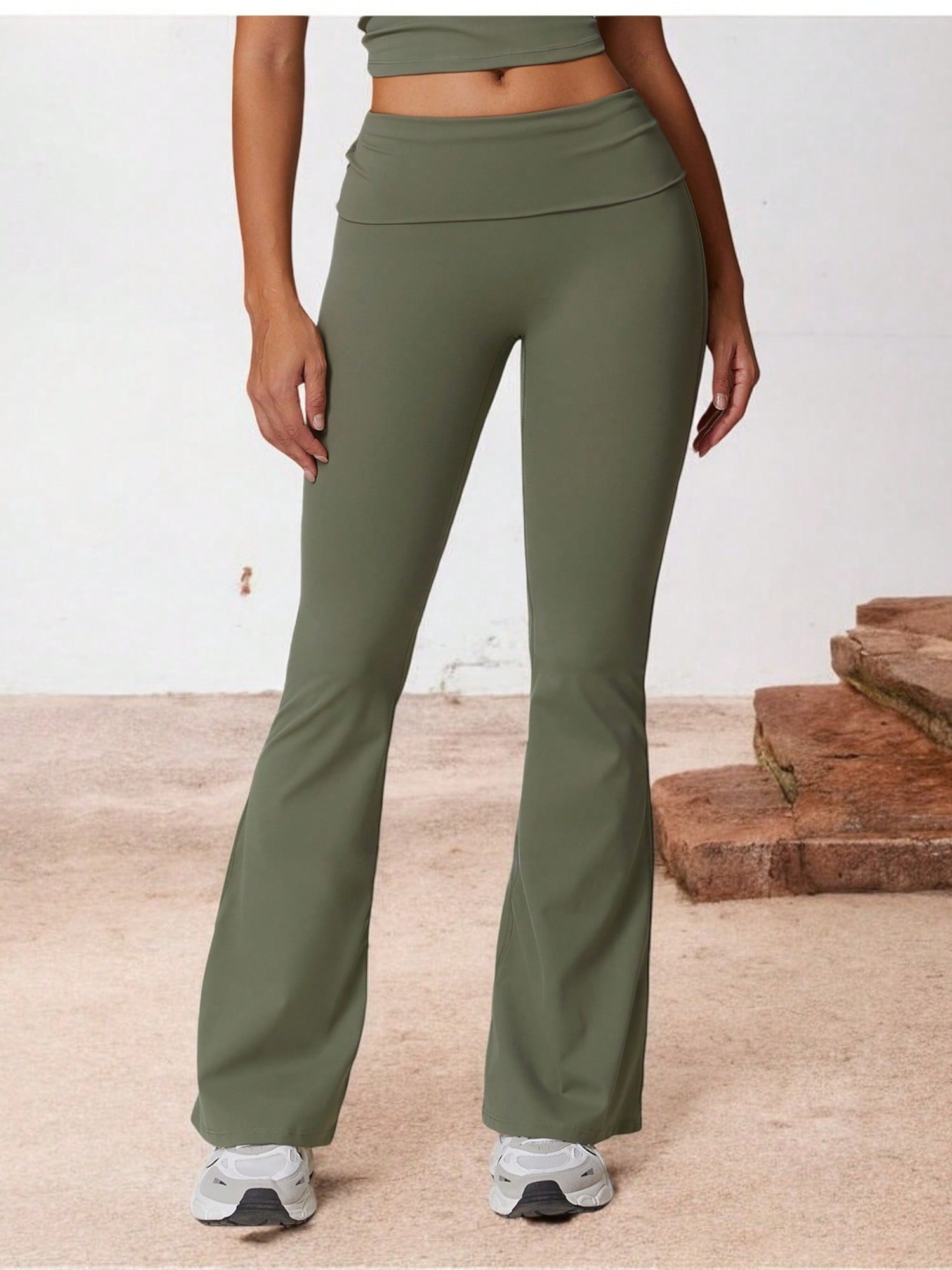 Women's Flared High Waist Yoga Pants For Activewear And Everyday Comfort - Picture 27 of 33