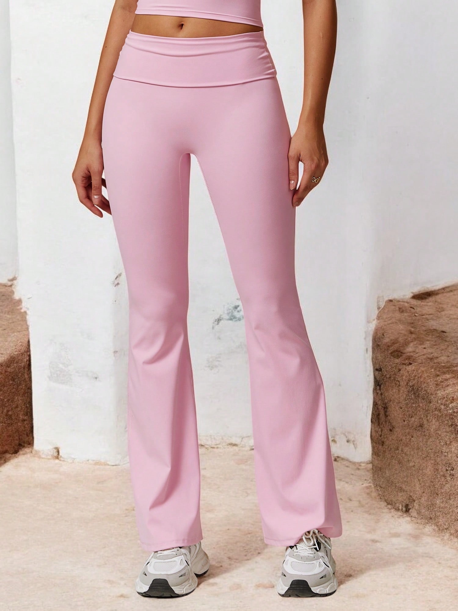 Women's Flared High Waist Yoga Pants For Activewear And Everyday Comfort - Picture 33 of 33