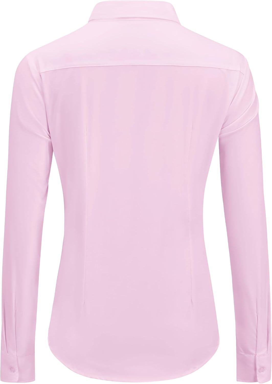Womens Wrinkle Free Button Down Dress Solid Long Sleeve Formal Collared Shirts - Picture 30 of 79