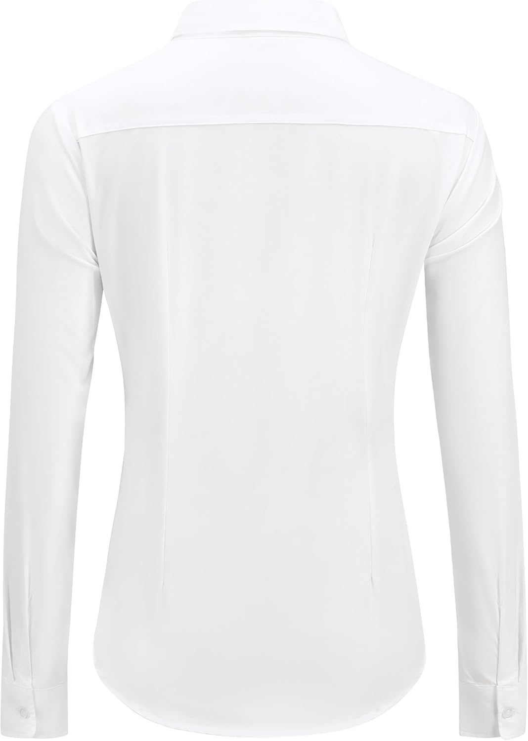Womens Wrinkle Free Button Down Dress Solid Long Sleeve Formal Collared Shirts - Picture 34 of 79