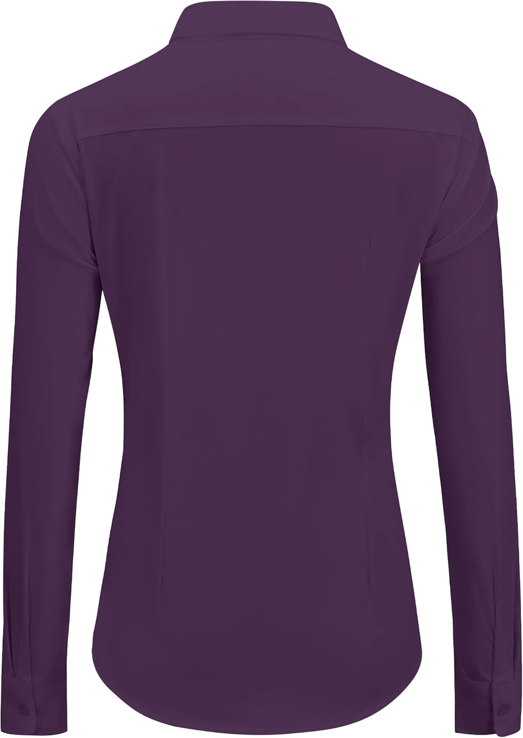 Womens Wrinkle Free Button Down Dress Solid Long Sleeve Formal Collared Shirts - Picture 37 of 79