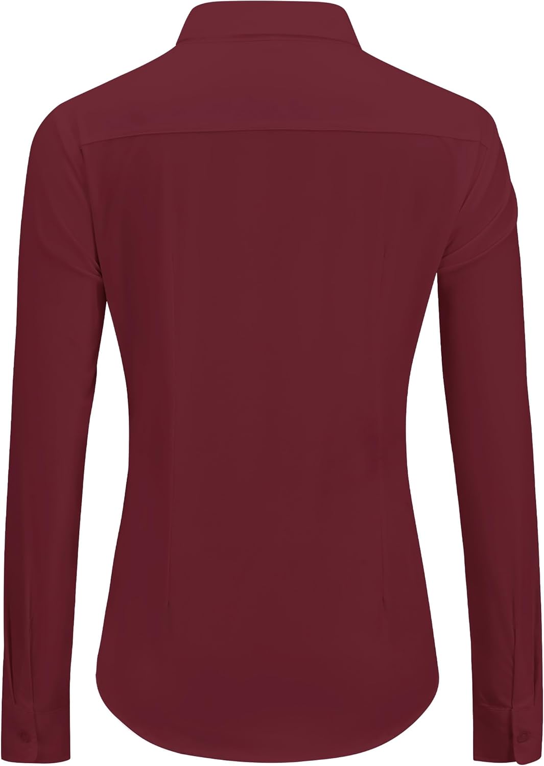 Womens Wrinkle Free Button Down Dress Solid Long Sleeve Formal Collared Shirts - Picture 57 of 79