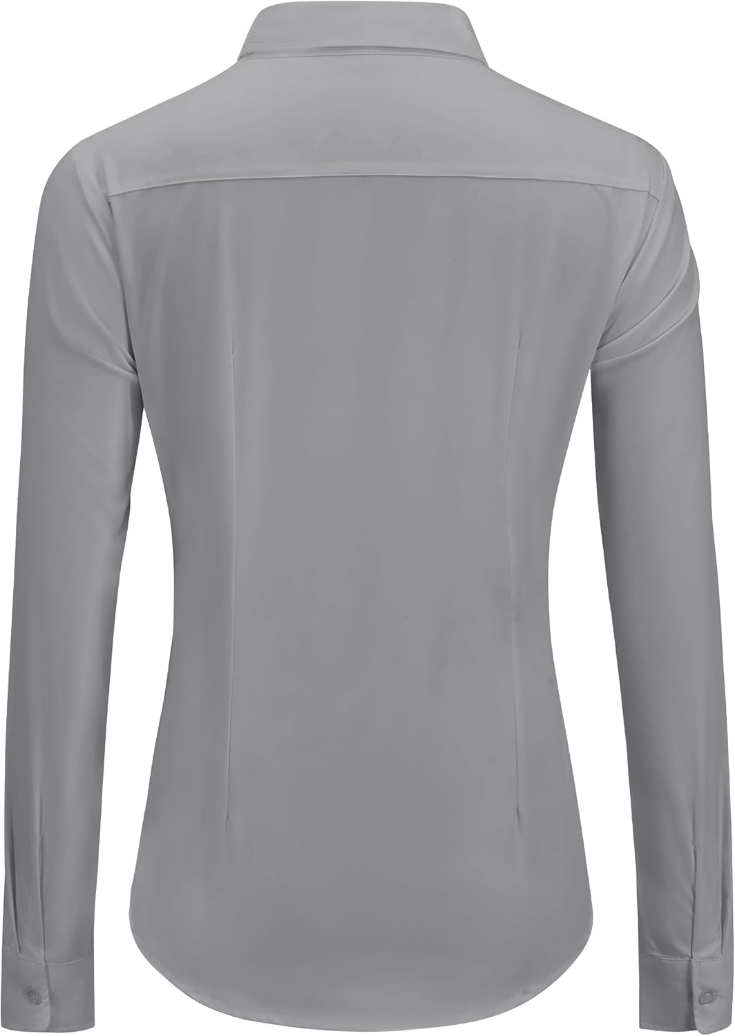 Womens Wrinkle Free Button Down Dress Solid Long Sleeve Formal Collared Shirts - Picture 61 of 79