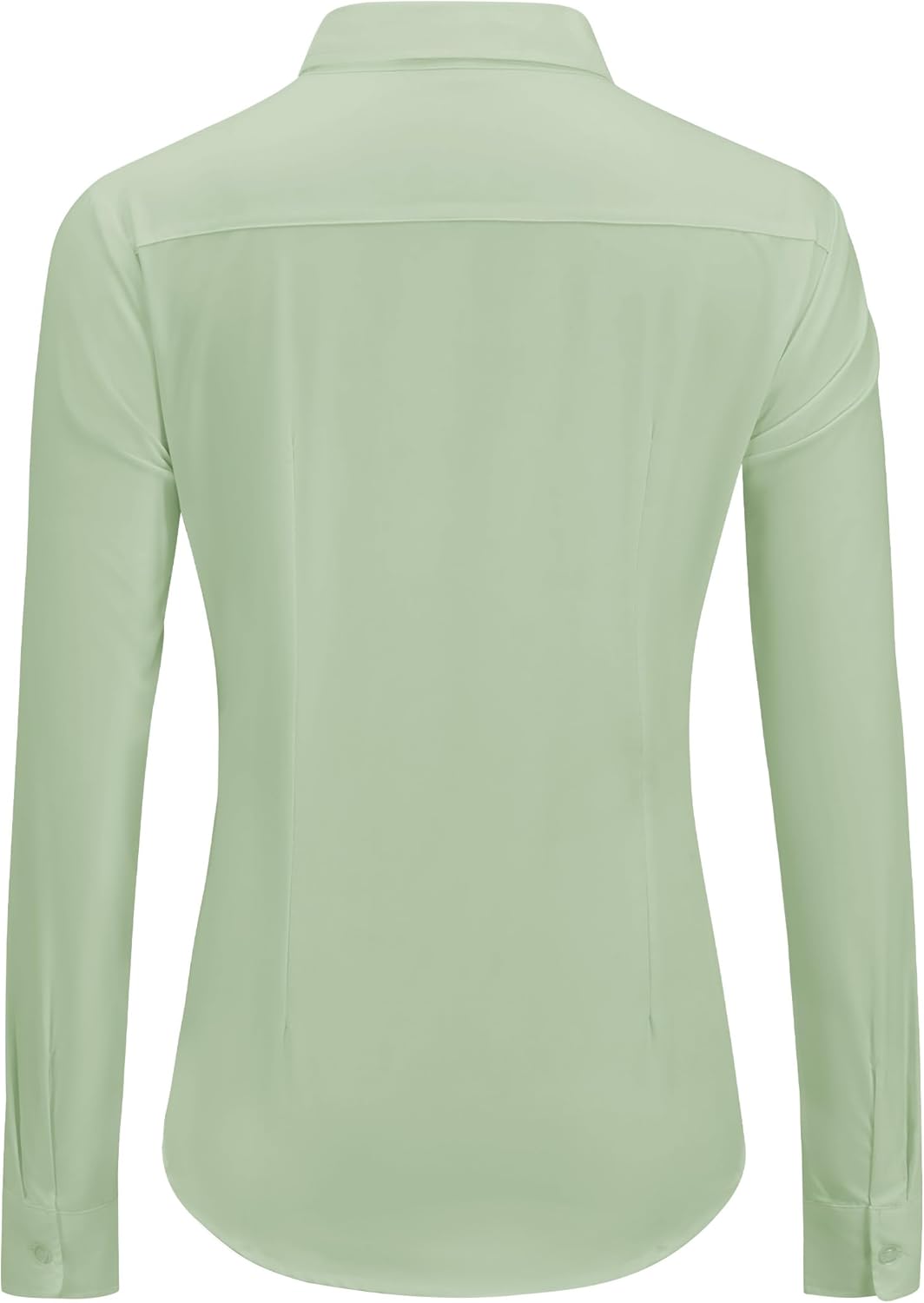 Womens Wrinkle Free Button Down Dress Solid Long Sleeve Formal Collared Shirts - Picture 65 of 79
