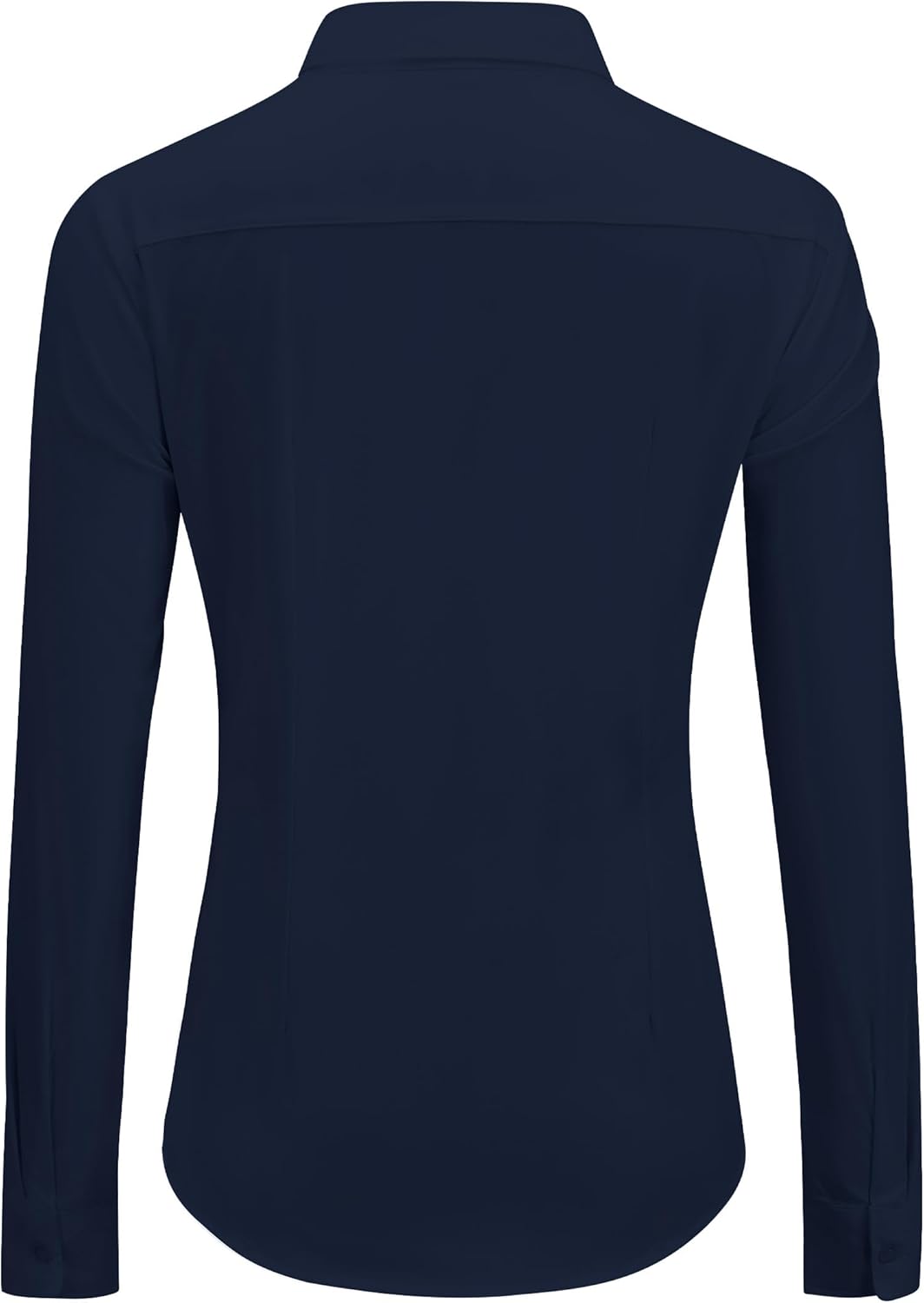 Womens Wrinkle Free Button Down Dress Solid Long Sleeve Formal Collared Shirts - Picture 73 of 79