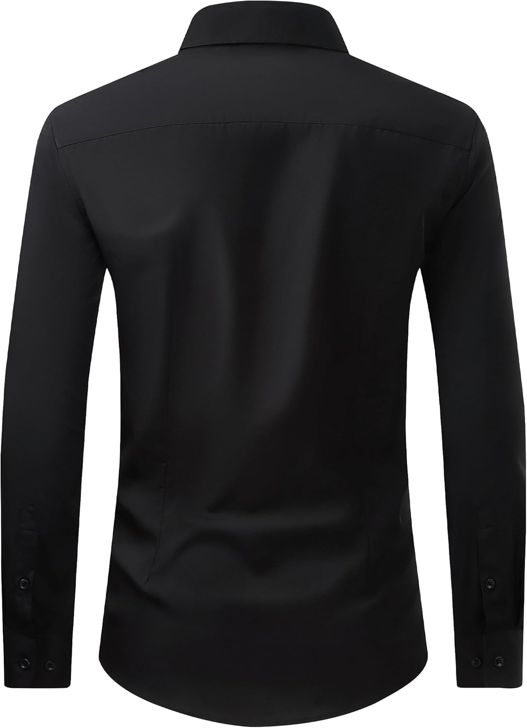Men's Dress Shirts Stretch Long Sleeve Formal Shirt Solid Button Down Shirts - Picture 37 of 129