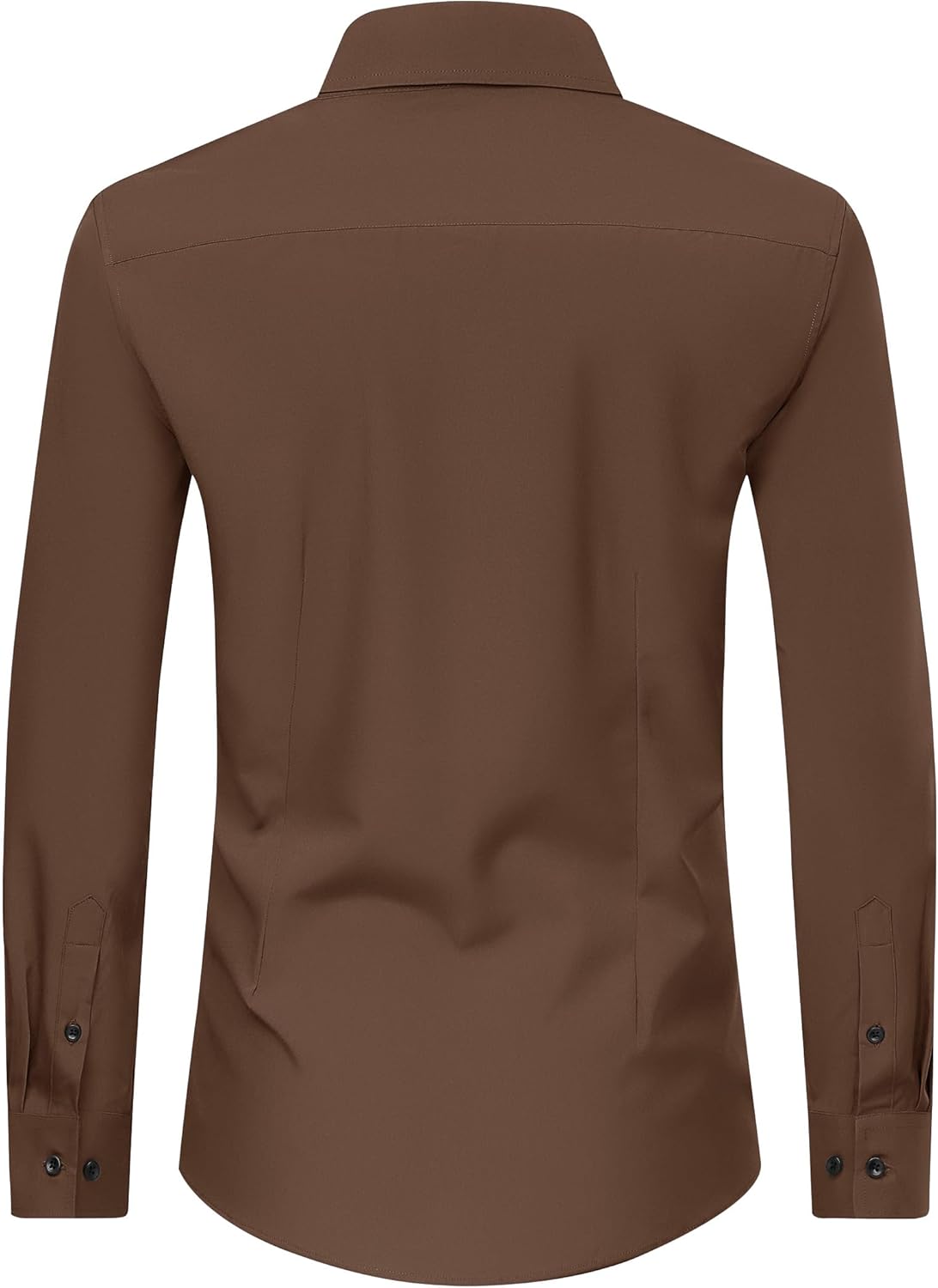 Men's Dress Shirts Stretch Long Sleeve Formal Shirt Solid Button Down Shirts - Picture 42 of 129