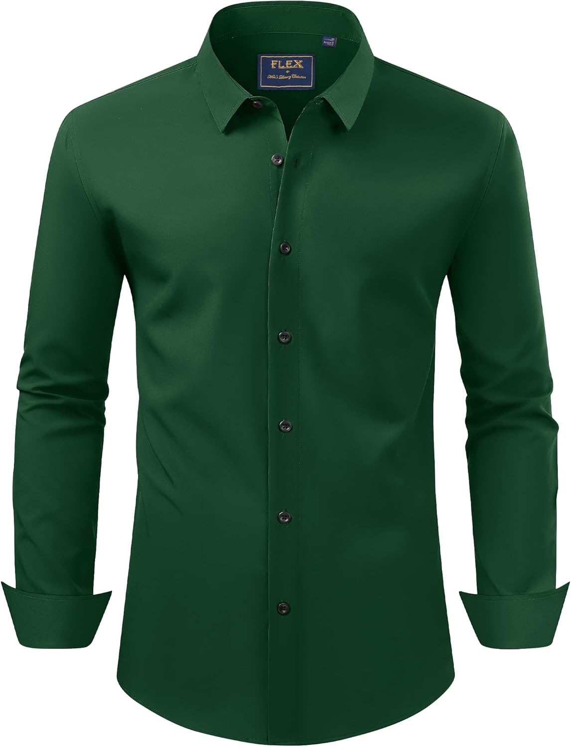 Men's Dress Shirts Stretch Long Sleeve Formal Shirt Solid Button Down Shirts - Picture 45 of 129