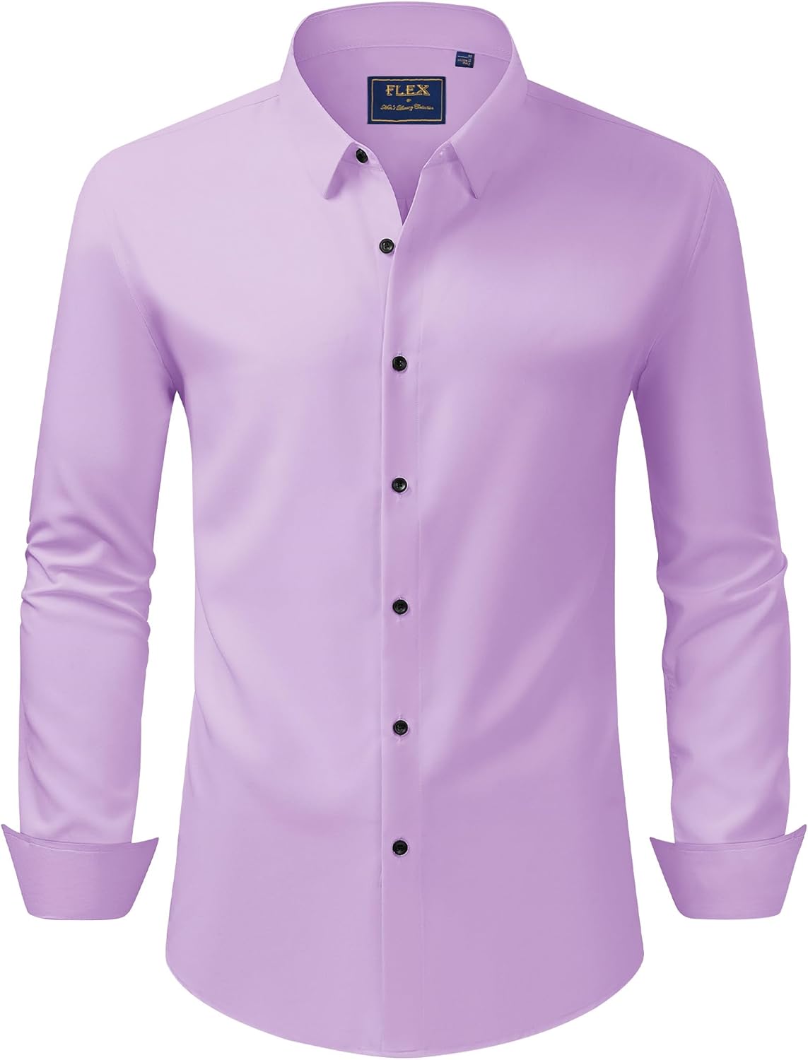 Men's Dress Shirts Stretch Long Sleeve Formal Shirt Solid Button Down Shirts - Picture 60 of 129