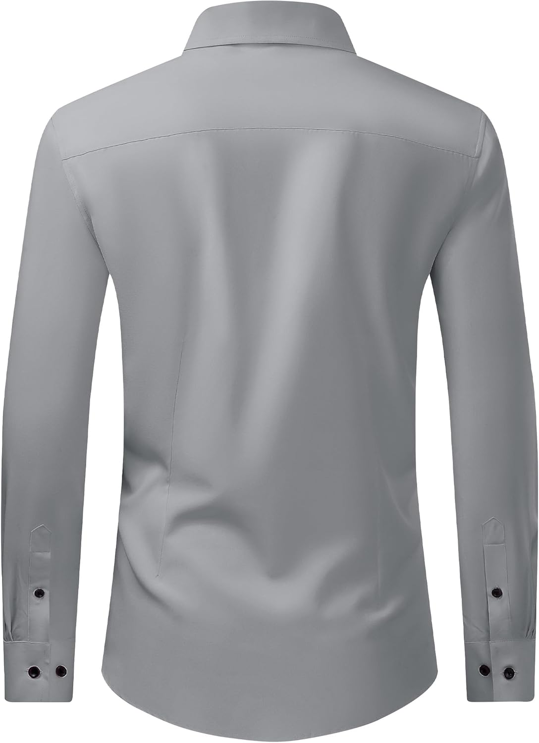 Men's Dress Shirts Stretch Long Sleeve Formal Shirt Solid Button Down Shirts - Picture 77 of 129