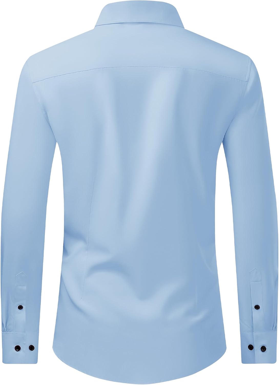 Men's Dress Shirts Stretch Long Sleeve Formal Shirt Solid Button Down Shirts - Picture 92 of 129