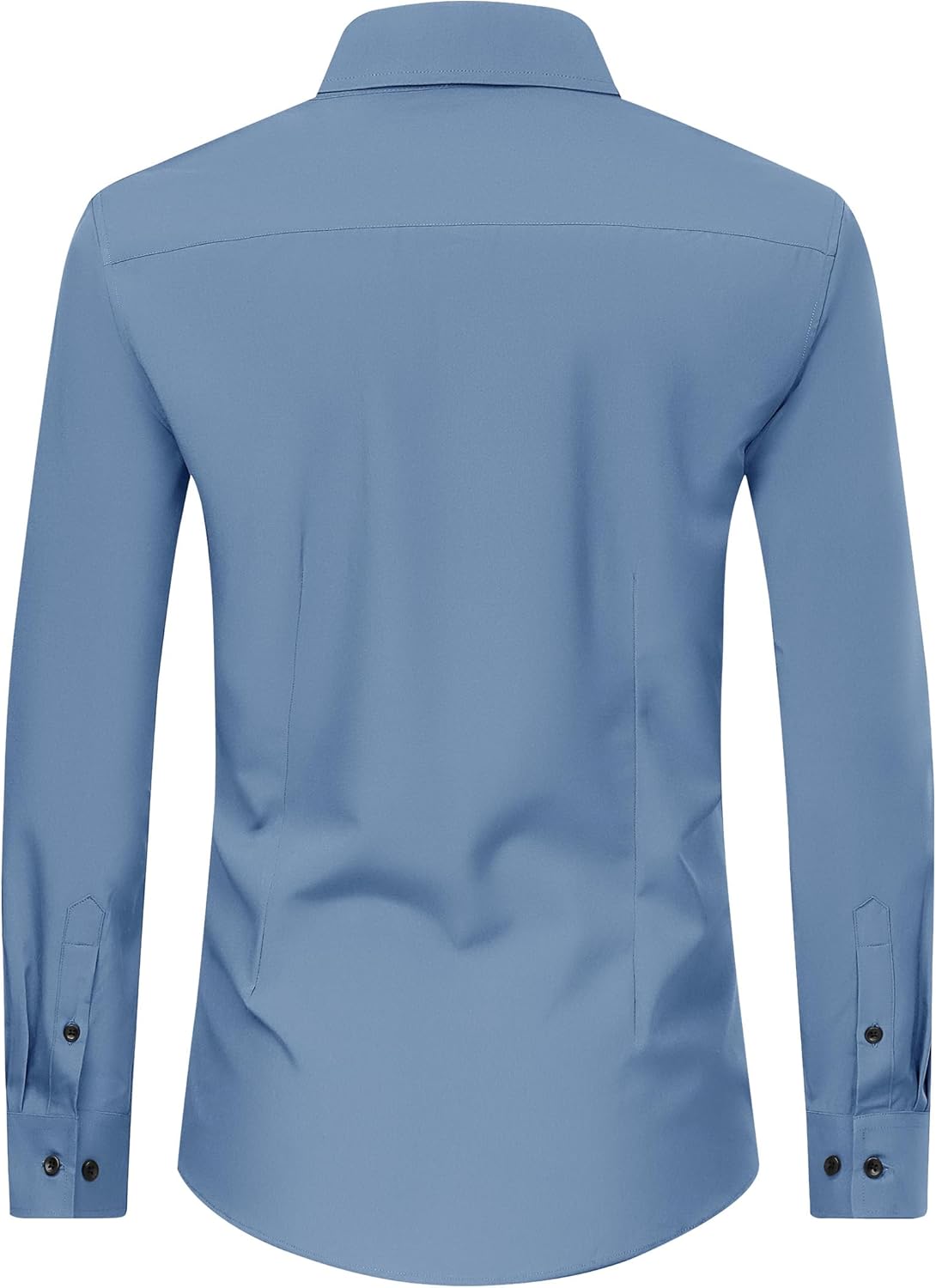 Men's Dress Shirts Stretch Long Sleeve Formal Shirt Solid Button Down Shirts - Picture 97 of 129